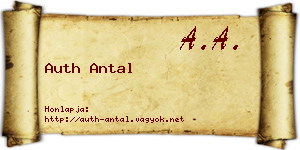 Auth Antal névjegykártya